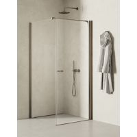 New Trendy New Soleo Gunmetal Brushed kabina prysznicowa 70x100 cm prostokątna grafitowy szczotkowany/szkło przezroczyste K-2128-WP