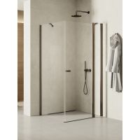 New Trendy New Soleo Gunmetal Brushed kabina prysznicowa 120x110 cm prostokątna grafitowy szczotkowany/szkło przezroczyste K-2166