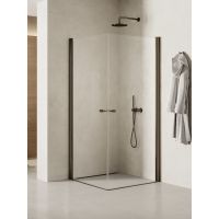 New Trendy New Soleo Gunmetal Brushed kabina prysznicowa 70x80 cm prostokątna grafitowy szczotkowany/szkło przezroczyste K-2174