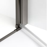 New Trendy New Soleo Gunmetal Brushed kabina prysznicowa 90x80 cm prostokątna grafitowy szczotkowany/szkło przezroczyste K-2178