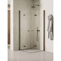 New Trendy New Soleo Gunmetal Brushed kabina prysznicowa 100x80 cm prostokątna grafitowy szczotkowany/szkło przezroczyste K-2254