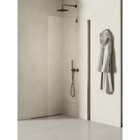 New Trendy New Soleo Gunmetal Brushed ścianka prysznicowa walk-in 70 cm grafitowy szczotkowany/szkło przezroczyste K-2259