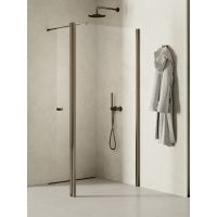 New Trendy New Soleo Gunmetal Brushed ścianka prysznicowa walk-in 80 cm grafitowy szczotkowany/szkło przezroczyste K-2271