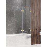 New Trendy Avexa Gold Shine parawan nawannowy 140 cm prawy złoty połysk/szkło przezroczyste EXK-2191