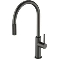 Omnires Switch bateria kuchenna z wyciąganą wylewką do podłączenia zestawu filtrującego grafit szczotkowany SW9059GR