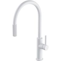 Omnires Switch bateria kuchenna z wyciąganą wylewką do podłączenia zestawu filtrującego biały mat SW9059WM