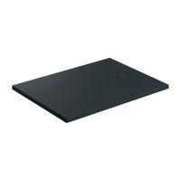 Omnires Aquarock brodzik prostokątny z maskownicą 100x90 cm black lava mat AQUAROCK90-100BLV