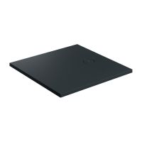 Omnires Aquarock brodzik kwadratowy z maskownicą 90x90 cm black lava mat AQUAROCK90-KBLV