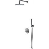 Omnires Y zestaw prysznicowy podtynkowy z deszczownicą nikiel szczotkowany SYSY35NI