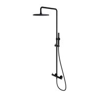 Omnires Y zestaw prysznicowy ścienny z deszczownicą czarny Y1244MBL