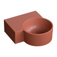 Omnires Ovo M+ umywalka 33x34 cm narożna ścienna-nablatowa terracotta mat OVO335UWLTE