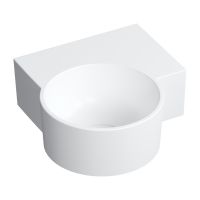 Omnires Ovo M+ umywalka 33x34 cm narożna ścienna-nablatowa biały mat OVO335UWPBM