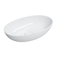 Omnires Shell M+ umywalka 60x35 cm owalna nablatowa biała SHELLUNBP