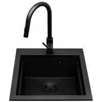 Pyramis Siros zlewozmywak z baterią czarny 079822801BE