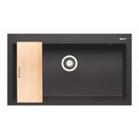 Pyramis Istros zlewozmywak granitowy 86x50 cm czarny D070229701WD