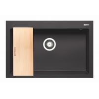 Pyramis Istros zlewozmywak granitowy 76x50 cm czarny C070219011WD