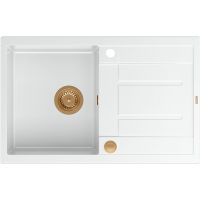 Quadron Morgan 111 zlewozmywak 78x50 cm GraniteQ wpuszczany snow white/miedziany HB8203U1-C1_P2O