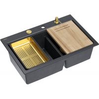 Quadron Marc 120 zlewozmywak GraniteQ 76x50 cm czarny HQC7650U8_PVDG1