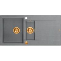 Quadron Evan 156XL zlewozmywak 100x50 cm GraniteQ silver stone/miedziany HQE5510050U5_PVDC1_P2O