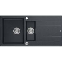Quadron Evan 156XL zlewozmywak 100x50 cm GraniteQ black diamond/stalowy HQE5510050U8_BS_P2O