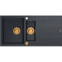 Quadron Evan 156XL zlewozmywak 100x50 cm GraniteQ black diamond/miedziany HQE5510050U8_PVDC1_P2O