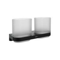 Ravak Chrome II komplet kubków szklanych z uchwytem czarny X07P1378