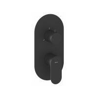 Ravak Eleganta bateria wannowo-prysznicowa podtynkowa z termostatem czarny mat X070297