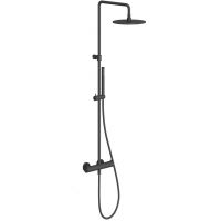 Ravak Espirit zestaw prysznicowy ścienny termostatyczny z deszczownicą czarny X070496