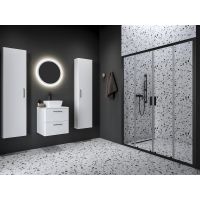 Ravak Blix II drzwi prysznicowe NBLDP4 140 cm rozsuwane czarny mat/szkło przezroczyste 0YMM0300Z1