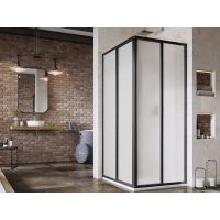 Ravak Supernova kabina prysznicowa SRV2 + SRV2 90 cm kwadratowa czarny mat/tworzywo polistyren 14V703O211S