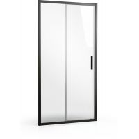 Ravak Blix Slim BLSDP2-120 drzwi prysznicowe 120 cm czarny mat/szkło przezroczyste X0PMG0300Z1
