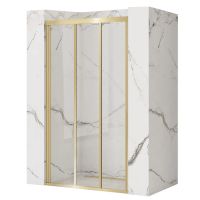 Rea Alex drzwi prysznicowe 120 cm rozsuwane złoty szczotkowany/szkło przezroczyste REA-K2501