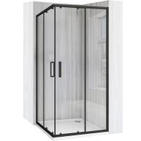 Rea City kabina prysznicowa 87,5x87,5 cm kwadratowa czarny mat/szkło przezroczyste REA-K6446