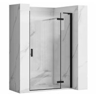 Rea Hugo Black drzwi prysznicowe 80 cm wnękowe czarny/szkło przezroczyste REA-K6603