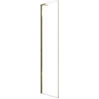 Rea Hugo Gold Brush ścianka prysznicowa 90 cm boczna złoto szczotkowane/szkło przezroczyste REA-K6613