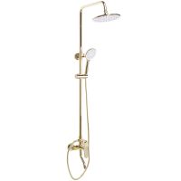 Rea Salton zestaw wannowo-prysznicowy ścienny z deszczownicą złoty REA-P2407