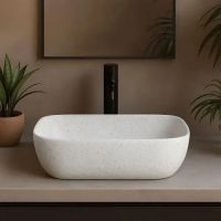 Rea Belinda umywalka 46,5x33 cm prostokątna nablatowa imitacja kamienia REA-U4001