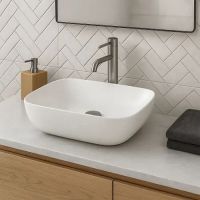 Rea Belinda umywalka 46,5x33 cm prostokątna nablatowa imitacja kamienia REA-U4001