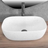 Rea Belinda umywalka 46,5x33 cm prostokątna nablatowa imitacja kamienia REA-U4001