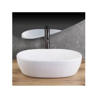 Rea Amelia umywalka 48x34,5 cm prostokątna nablatowa biała/kamień REA-U3001