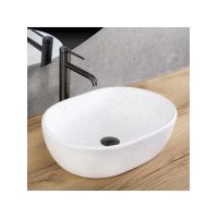 Rea Amelia umywalka 48x34,5 cm prostokątna nablatowa biała/kamień REA-U3001