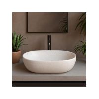 Rea Amelia umywalka 48x34,5 cm prostokątna nablatowa biała/kamień REA-U3001