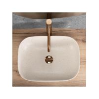 Rea Belinda umywalka 46,5x33 cm prostokątna nablatowa beżowa REA-U4000