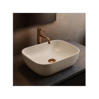 Rea Belinda umywalka 46,5x33 cm prostokątna nablatowa beżowa REA-U4000