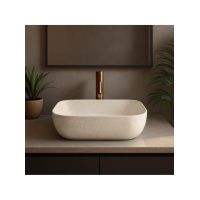 Rea Belinda umywalka 46,5x33 cm prostokątna nablatowa beżowa REA-U4000