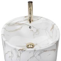 Rea Anya umywalka podłogowa 45x45 cm okrągła wolnostojąca szary/kamień REA-U5803