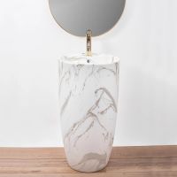 Rea Anya umywalka podłogowa 45x45 cm okrągła wolnostojąca szary/kamień REA-U5803