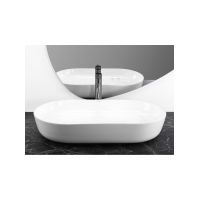 Rea Cleo umywalka 70x39 cm owalna nablatowa biała REA-U6215