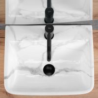 Rea Altea umywalka 45,5x36 cm półokrągła nablatowa biała imitacja kamienia REA-U9242