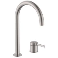 Roca Ona bateria umywalkowa stojąca stal inox A5A389ESM0